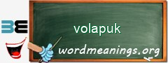 WordMeaning blackboard for volapuk